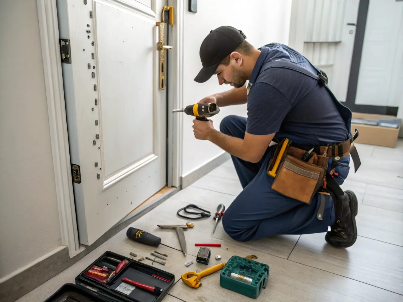 A technician repairing